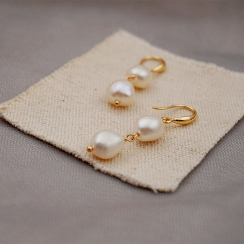 Sisi Pearls Drop Earrings - Zafari Studio Jewelry